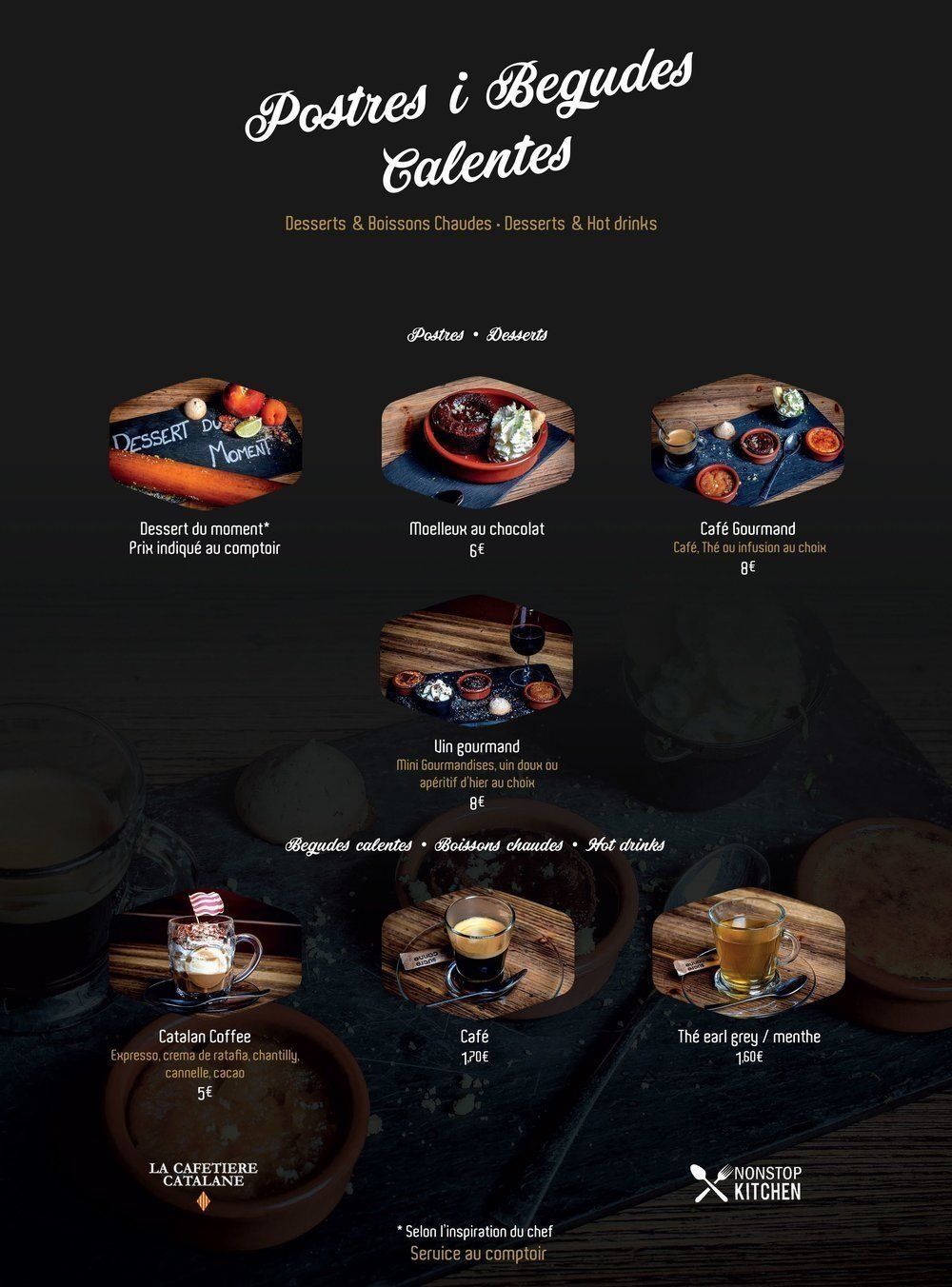 Les desserts du Chaudron Bages